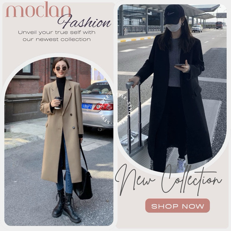 (moclanclothing -order) Áo khoác dáng dài chất vải nhà MULVAN CHÍNH HÃNG