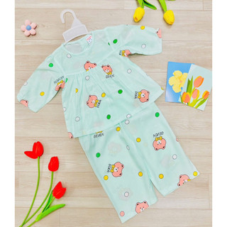 (7-25kg)đồ bộ tole lanh dài tay bé gái nhiều mẫu