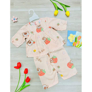 (7-25kg)đồ bộ tole lanh dài tay bé gái nhiều mẫu