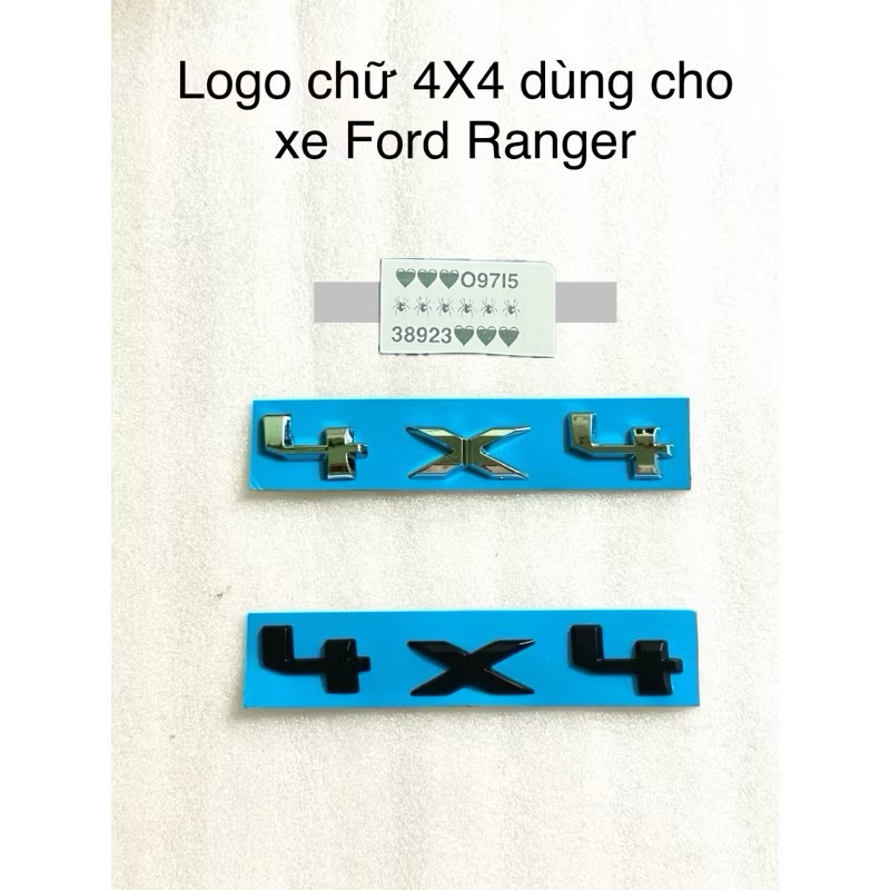 LOGO CHỮ 4X4 WILDTRAK DÁN XE FORD RANGER HÀNG CAO CẤP
