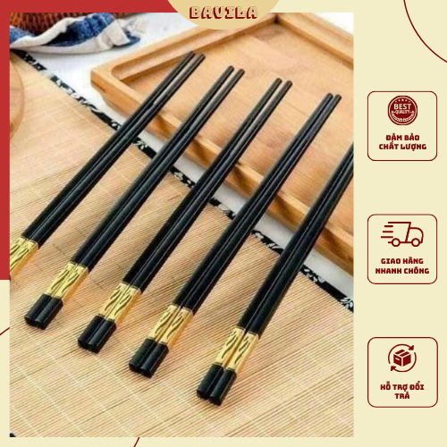 Set 10 đũa nhựa ăn cơm BAVILA đũa nhựa cao cấp chống trượt