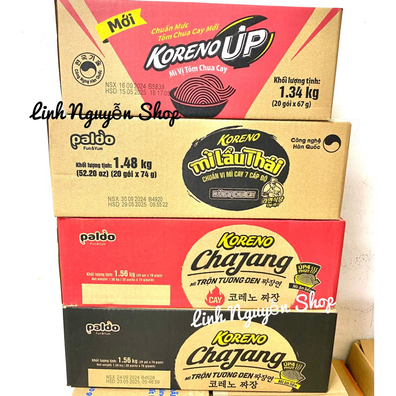 (Thùng 20 gói) Mì trộn tương đen (3 vị) Koreno 78g.