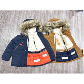 Áo khoác parka lót lông bé trai sz 1-6y form nhỏ