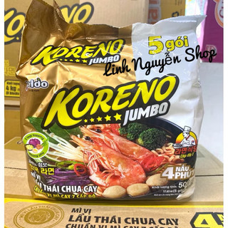  Bịch 5 GÓI MÌ LẨU THÁI KORENO JUMBO CHUA CAY 500g  Hàng Mới   