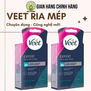 (Hàng Úc - Có Bill) Veet wax strips face - Wax ria mép Veet, Miếng dán tẩy lông mặt VEET