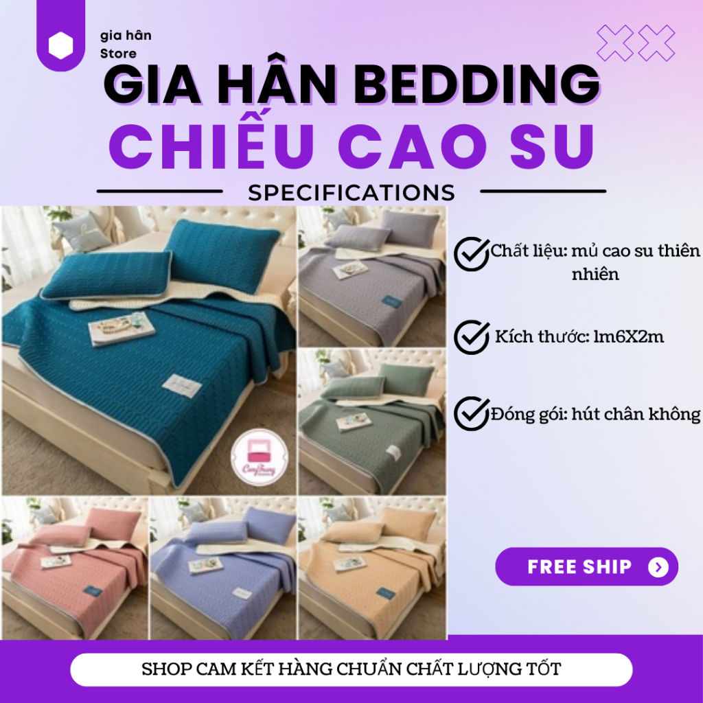 Chiếu điều hòa cao su non tencel latex Bee Bedding, chiếu nệm mủ cao su non hàng cao cấp, mát mùa hè