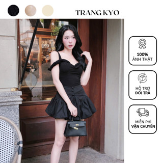 Áo top tay xoắn BB1374 - kiểu áo tiểu thư sang trọng, phù hợp đi tiệc, đi chơi, thời trang dành cho nữ