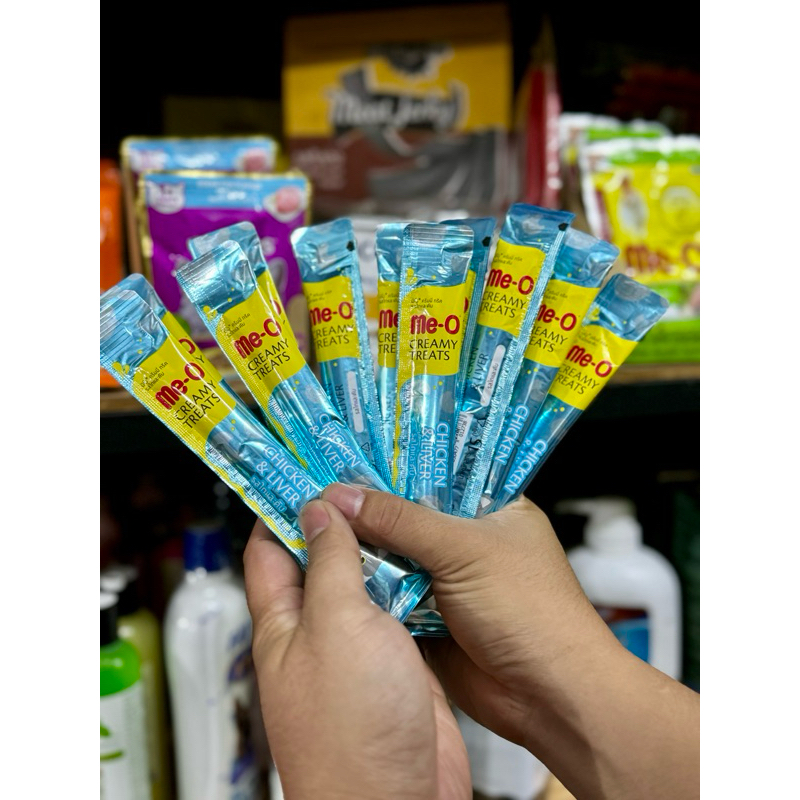 COMBO 10 CÂY SÚP THƯỞNG ME-O CHO MÈO (bán lẻ) - giao vị ngẫu nhiên