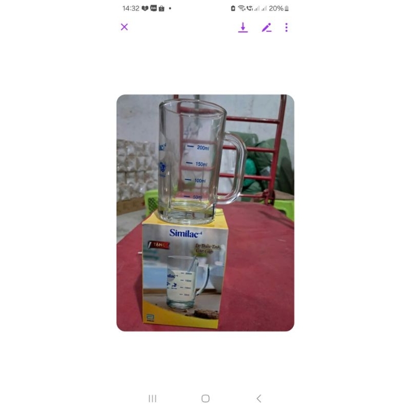 LY THỦY TINH PHA SỮA CHIA VẠCH
