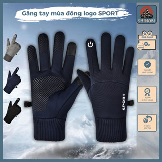  Găng tay mùa đông giữ ấm khi lái xe thiết kế vân tay cảm ứng tiện lợi chất vải dày dặn chống thấm giữ nhiệt SHINOBI 