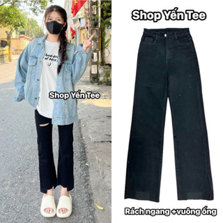 Quần ống đứng rách ngang + vuông ống Chất đẹp Yến Tee , che khuyết điểm tốt , mặc đi học , đi chơi