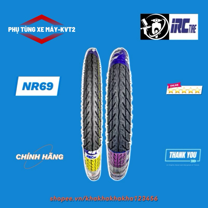 Lốp IRC NR69 70/90-17 TT, 80/90-17 TT (xài ruột)