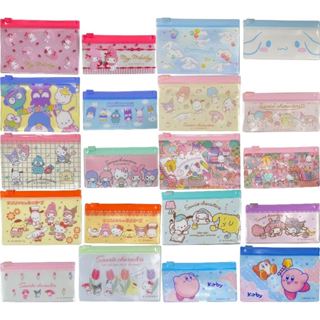 【Direct from Japan】Sanrio, Japan Anime Flat Vinyl Slider Small Case Pouch 11.2 × 5.7 cm, 12 × 8 cm 2pcs Set Accessories Card Multipurpose Case Bag (My Melody, Cinnamoroll, Hapidanbui,Sanrio Characters, Kirby of the Stars)