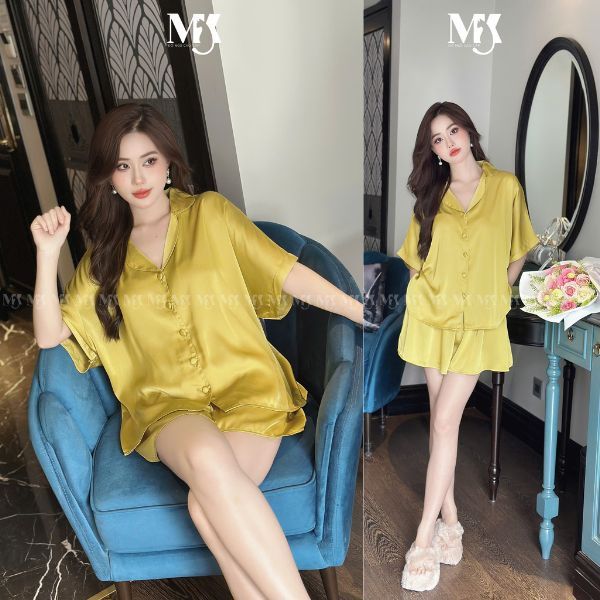 Đồ Ngủ Pijama Bigsize,dơi đùi Đồ Ngủ Bigsize lụa Latin cao cấp mềm mại xinh xắn < 80KG | BigBuy360 - bigbuy360.vn
