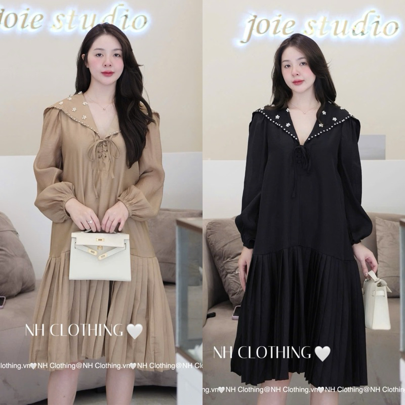 chất tơ hàn cao cấp chân xếp cổ đính ngọc