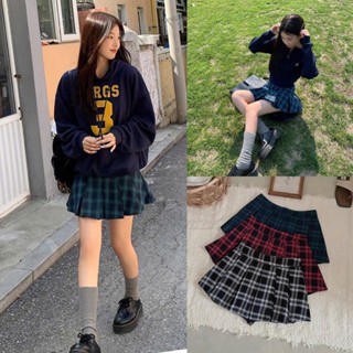 Chân váy tennis kẻ caro xếp li dáng ngắn cạp trễ form xòe có quần trong