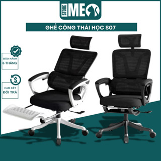 Ghế Công Thái Học MEO-07,Có Chắc Năng Ngả Lưng Thư Giãn, Xoay 360 Độ và Có Gác Chân + Tựa Đầu Êm Ái - Meo Store