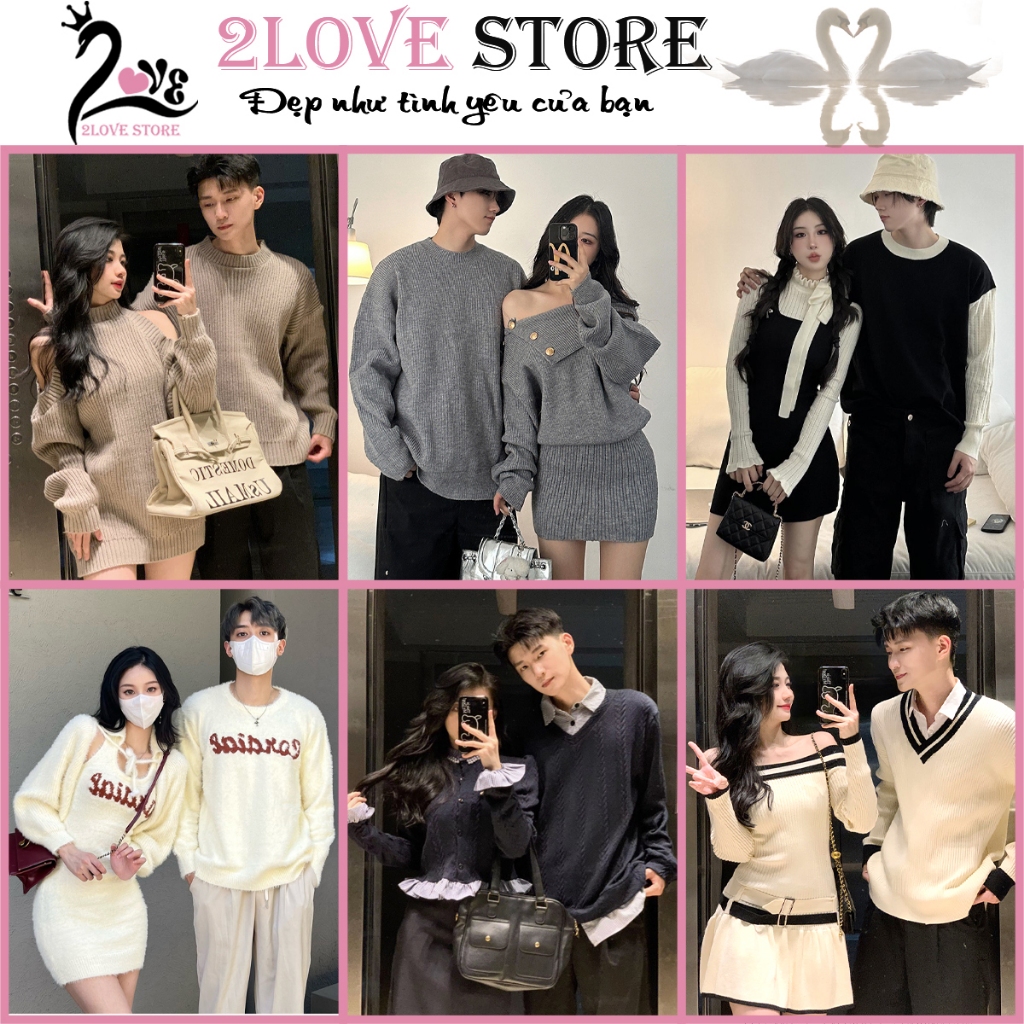 (Sẵn Hàng_ Hàng QC ) Set đồ đôi nam nữ , bộ đồ đôi couple Áo đôi, Áo len đôi nam nữ đồ đôi couple 2L