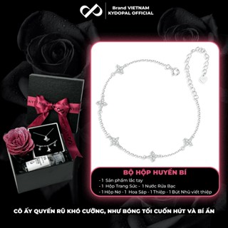 Lắc tay bạc KYDOPAL ngôi sao bốn lá đính đá cá tính trang sức nữ cao cấp ý 925 - PAL9B8L2