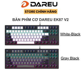 Bàn phím cơ Gaming DAREU EK87 v2 White Black / Gray Black ( PBT Double Shot OEM profile)