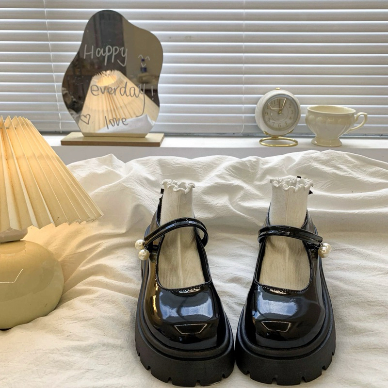 Giày lolita nữ độn đế 4-5cm da bóng V2 cao cấp | BigBuy360 - bigbuy360.vn