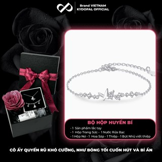 Lắc tay bạc nữ KYDOPAL hồ điệp đính đá cá tính trang sức nữ trái tim cao cấp ý 925 - PAL9B9L1