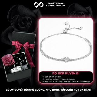 Lắc tay bạc KYDOPAL đính đá cá tính trang sức nữ trái tim cao cấp ý 925 - PAL9A8L1