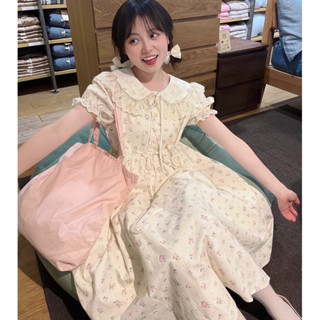 Váy Kikyo Kiểu Pháp Mới Nhất Váy Liền Cổ Búp Bê Hoa Nhí Tiểu Thư