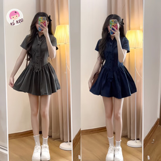 Váy thô nữ dáng ngắn kèm cà vạt xixeoshop -V91