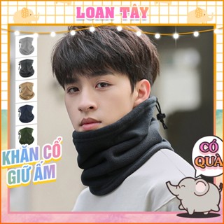 Khăn Len Quàng Cổ Snood Dây Rút Dáng Ống Kiêm Nón Len Style Hàn Nam Nữ Chất Dày Giữ Ấm L2596