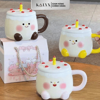  Hộp quà tặng Ly Sứ - Cốc Sứ Hình Bánh Sinh Nhật dung tích 460ml - Ly Sứ Quà Tặng KALYX 