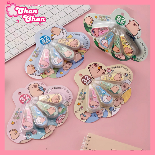 Bút xóa kéo Capybara Hoạt Hình Cute Dễ Thương Chanchan