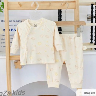 Quần áo sơ sinh dài tay vải nỉ nhung cúc bấm ấm áp, đồ bộ dài tay cho bé trai bé gái sơ sinh 0-9 tháng _ B86