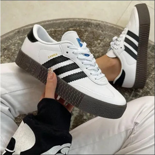 Giày Adidas Samba Rose White Gum Đế Nâu Cao 4cm, Giày Samba Rose Nam Nữ Hot Trend Full Box Bill