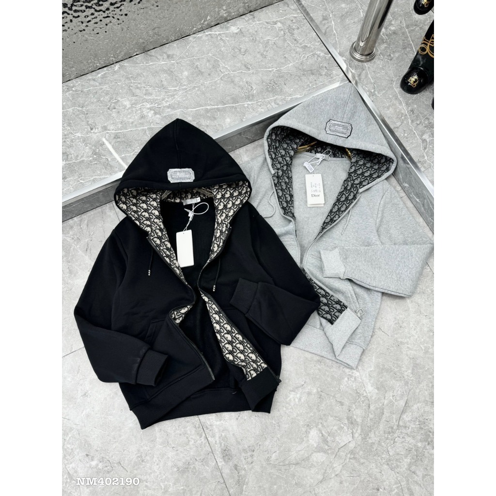 Áo Khoác Hoodie Nam Đì O Thêu Logo Vuông Trên Mũ Siêu Chất - Áo Khoác Hoodie Nam Nữ Dệt Logo Siêu Đẹp