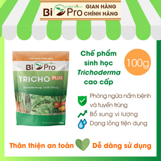 Vi sinh Nấm Đối kháng Trichoderma + Nấm tím, phòng trừ nấm bệnh & tuyến trùng sinh học, bảo vệ rễ BIO TRICHO PLUS 100g