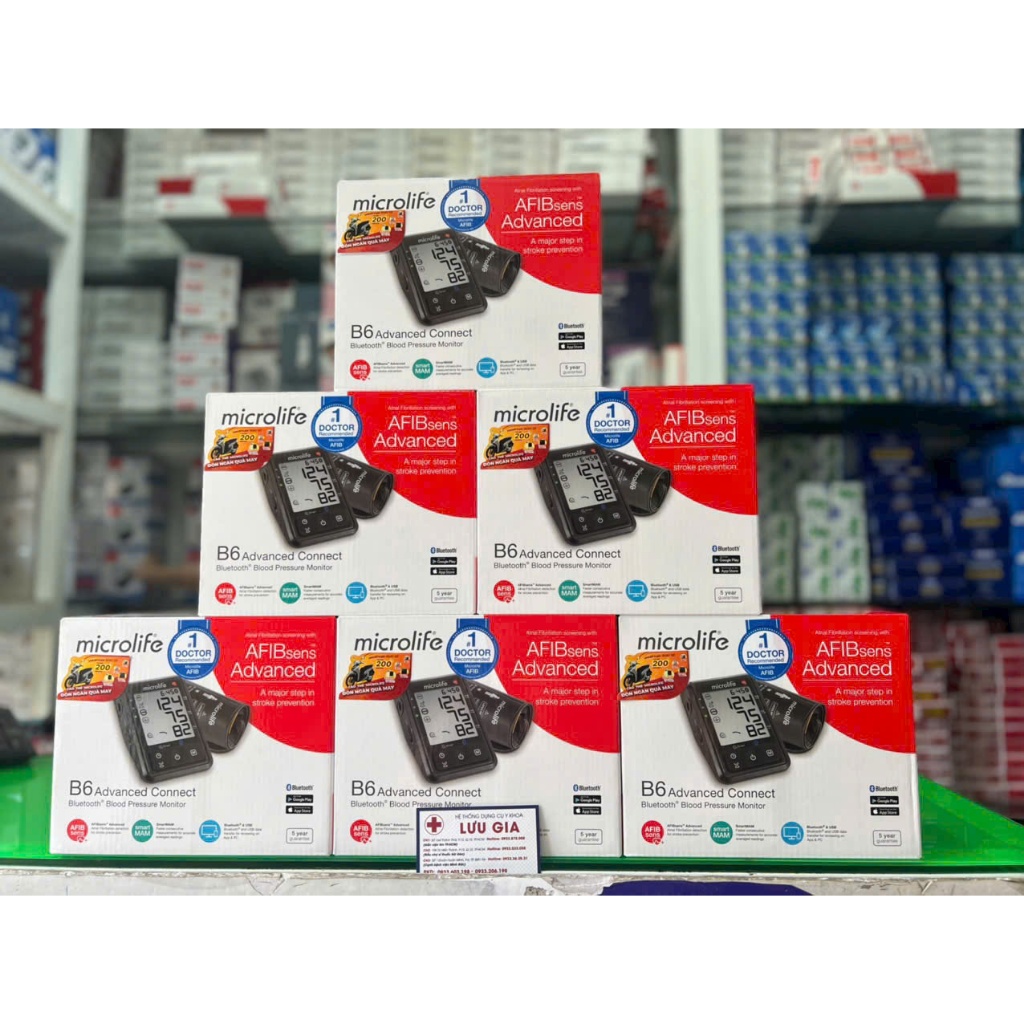 Máy Đo Huyết Áp Bắp Tay Microlife B6 Advanced Connect - Kết Nối Bluetooth, Bộ Nhớ 99 Lần, Vòng Bít M-L