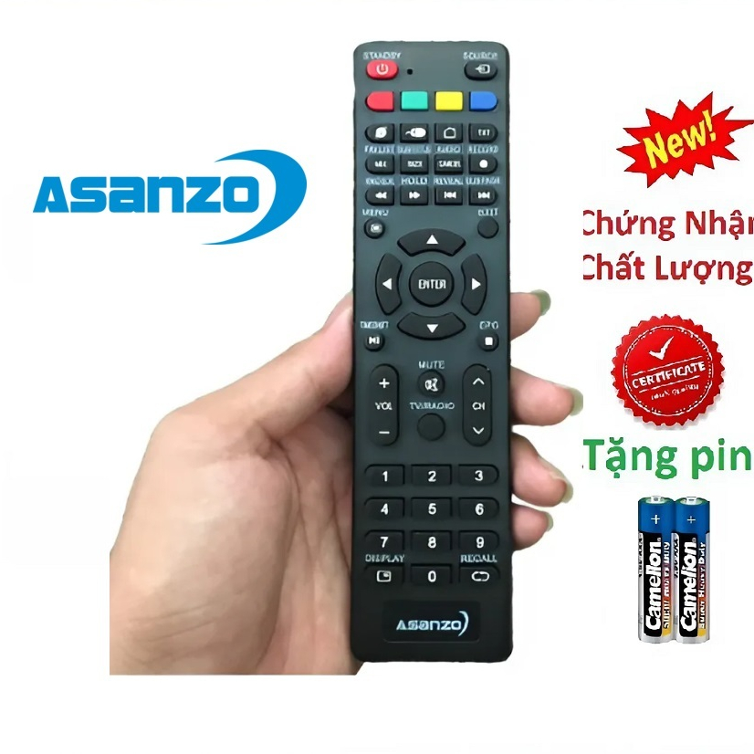 điều khiển remote từ xa tivi asanzo ngắn internet-kèm pin-tay đầu bấm tivi asanzo ngắn internet