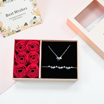 Gift set quà tặng - Bộ trang sức LAMY Dây chuyền và lắc tay bạc