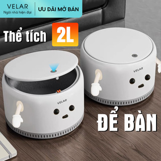 Thùng rác mini Velar để bàn tự căng túi rác có nắp phòng khách phòng ngủ bàn ăn - VELAR15
