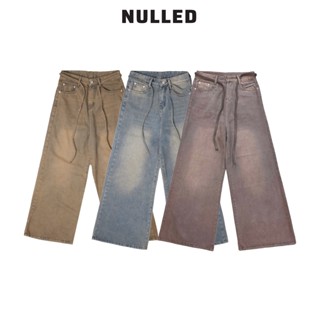 Quần jean wash ống rộng NULLED không rách màu xanh ruốc nâu| N-Q7_N-Q2_N-Q3