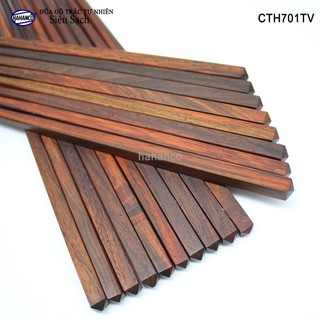 Đũa gỗ Trắc Việt Nam vân đẹp kháng khuẩn/ an toàn sức khỏe- CTH701TV