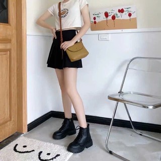Boot da thắt dây dây buộc khoá cạnh