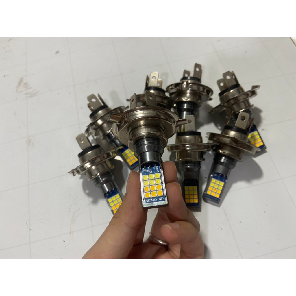 Bóng đèn led pha H4 điện 12v,24v; bóng đèn pha cốt