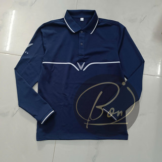  Áo thun Polo ĐP Vinfast TAY DÀI màu xanh đen viền trắng-BONSHOP94HCM 