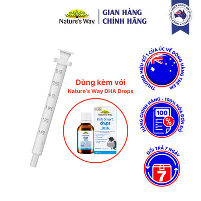Ống hút chính hãng đi kèm với DHA Nature's Way Drops Chất Liệu Nhựa Y Tế, Không Độc Hại, An Toàn Cho Trẻ