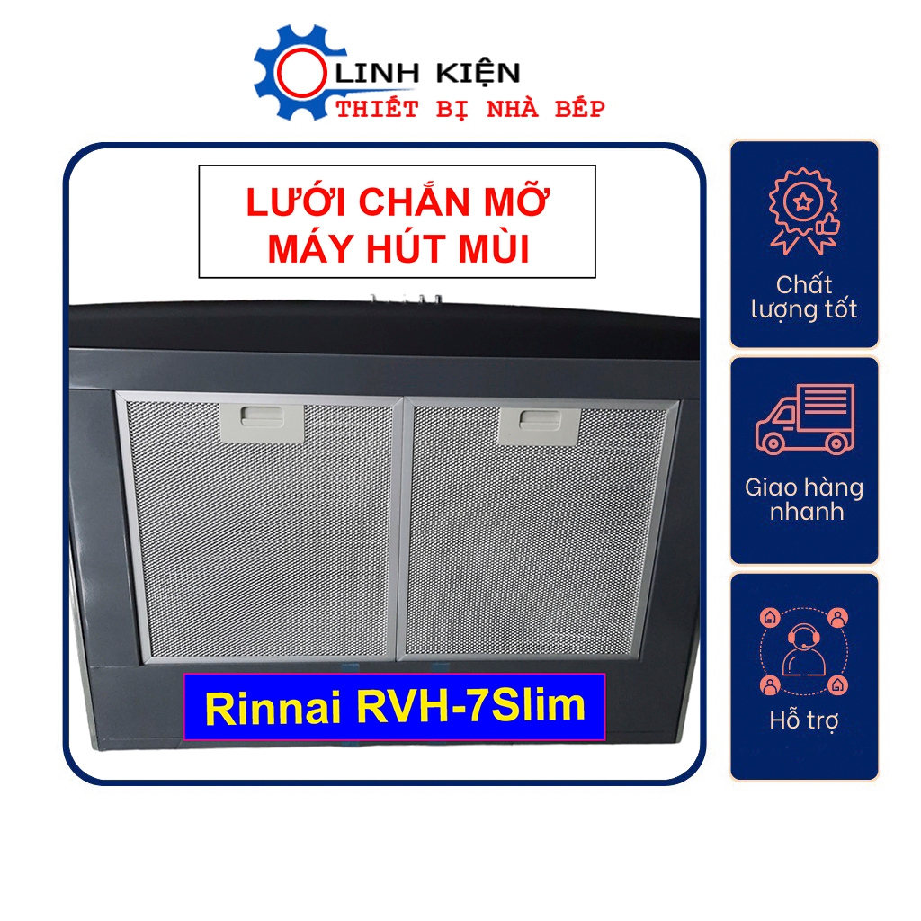 Lưới nhôm, tấm chắn mỡ máy hút mùi Rinnai RVH-7Slim (Hood-DG), RH-S206-GC