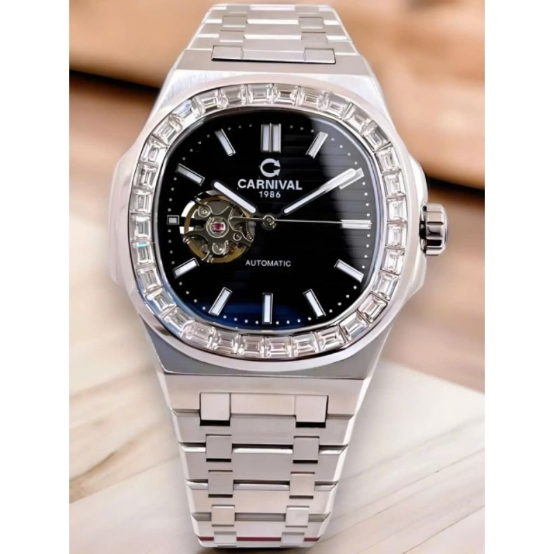 [Chính Hãng 100%] Đồng Hồ Nam  Carnival 8128G (8128) Máy Cơ (Automatic) Kính Sapphiare Mặt Siz 41mm 
