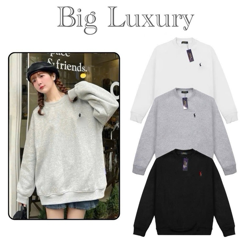 Áo Sweater Ralph Ngựa  Logo Thêu Hàng Cao Cấp Đầy Đủ Tem Tag-Big Luxury