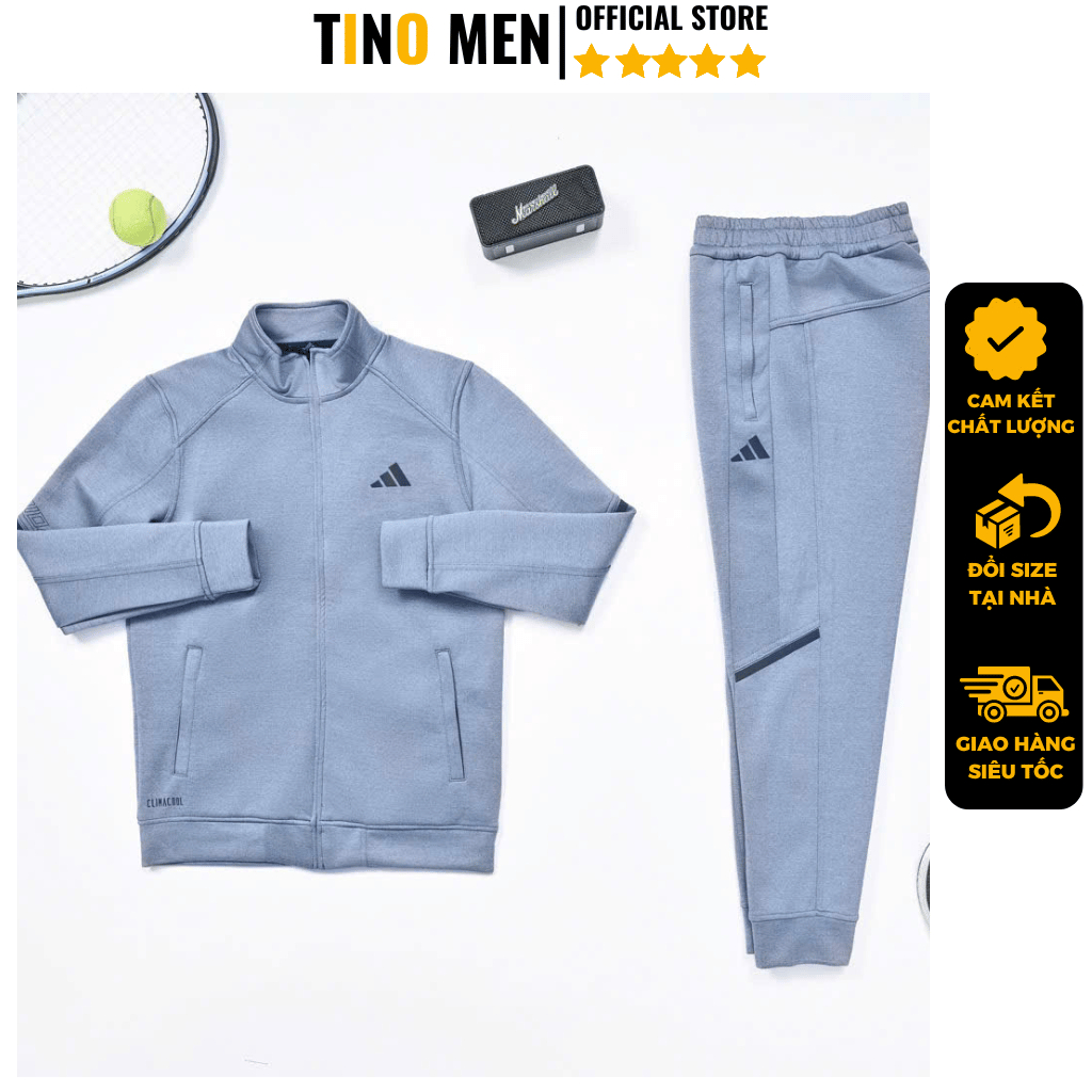 Bộ quần áo thể thao Adidas nam thu đông cao cấp, chất nỉ dày dặn phom dáng đẹp, quà tặng bản new 2024 TD4-31414